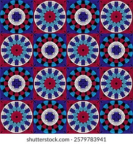  Pattern with crochet granny square wallpaper handmade decorative art design print