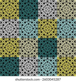 Pattern with crochet granny square wallpaper handmade decorative art design print