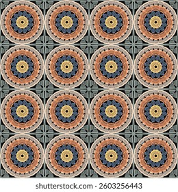 Pattern with crochet granny square wallpaper handmade decorative art design print