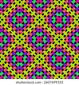 Pattern with crochet granny square wallpaper handmade decorative art design print
