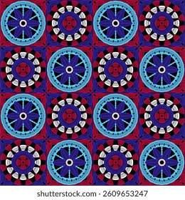 Pattern with crochet granny square wallpaper handmade decorative art design print