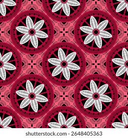 Pattern with crochet granny square wallpaper handmade decorative art design print	
