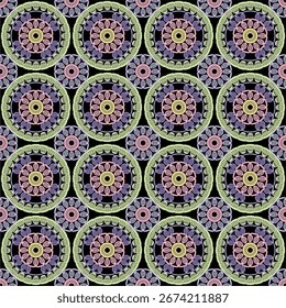 Pattern with crochet granny square wallpaper handmade decorative art design print	
