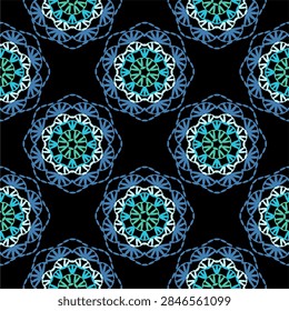 Pattern with crochet granny square wallpaper handmade decorative art design print	
