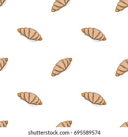 pattern Croissant hand drawing graphic background 