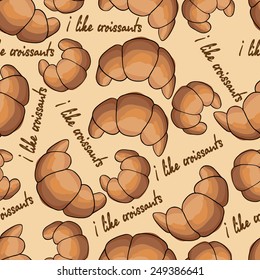 pattern with croissants. vector