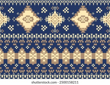 pattern cross stitch geometric fabric ethnic retro color, for texture clothing scarf decoration carpet, vector illustration design