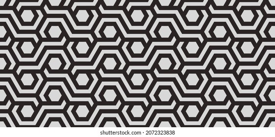 Pattern with crossing bold stripes and chevrons. Seamless design for textile, fabric and wrapping. Stylish vector lattice for louver. Abstract geometric background.