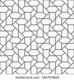 Pattern with crossing thin blured lines, rhombs, chevrons and polygons. Stylish abstract geometric diamond texture on light background. Seamless linear pattern. Modern swatch for design.