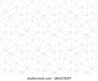 Pattern with crossing thin lines, rhombs and polygons. Stylish abstract geometric diamond texture in light color. Seamless linear pattern for fabric, textile and wrapping. Modern swatch for design.