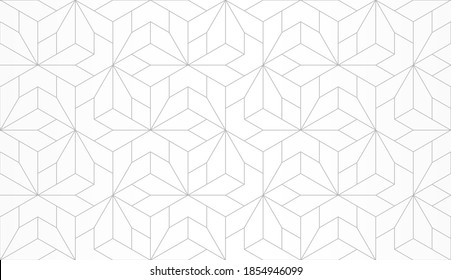 Pattern with crossing thin lines, rhombs and polygons. Stylish abstract geometric diamond texture in light color. Seamless linear pattern for textile, fabric, wrapping. Background for design.