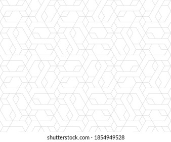 Pattern with crossing thin lines, rhombs and stars. Stylish abstract geometric diamond texture in arabic style. Seamless linear pattern for textile, fabric, wrapping. Background for design.