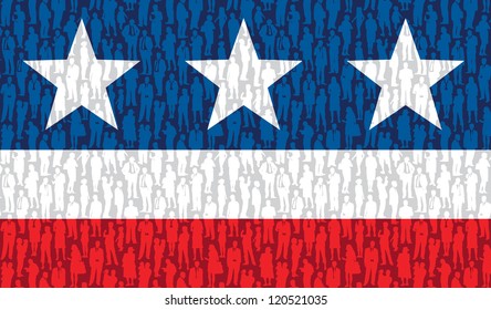 Pattern - crowd of people in national US flag.