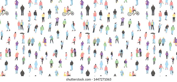 pattern with  crowd of People vector background