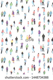 pattern with  crowd of People vector background