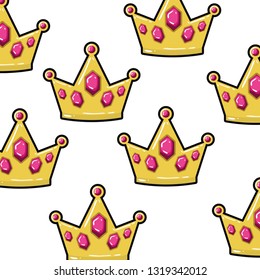 pattern crown golden pop art