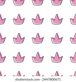 Pattern with crowns for a little prince or princess. Seamless pattern for background, birthday, party