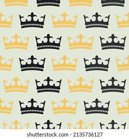 pattern with crowns. crowns of various colors in a seamless pattern. vector illustration, eps 10.
