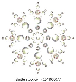 Сircular pattern of crystals. Jewelry. Vector illustration. Isolated.