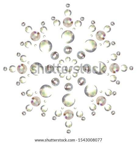 Сircular pattern of crystals. Jewelry. Vector illustration. Isolated.