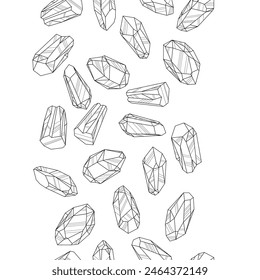 Pattern with crystals or minerals. Jewelry precious or semiprecious gem stones.