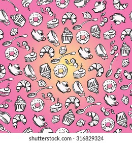 pattern, culinary objects, sweets, desserts,