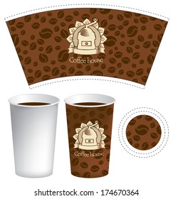 pattern for the cup of coffee with the texture of grains