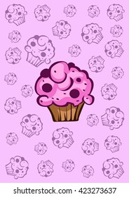 pattern with cupcake