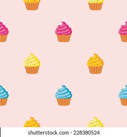 Pattern with cupcakes