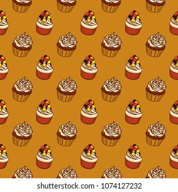Pattern cupcakes, sweets, food, dessert, dragee