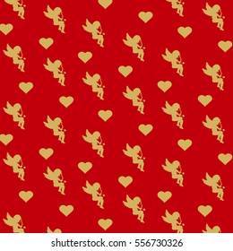 pattern with cupid and heart. Wrapping paper. Valentine's Day