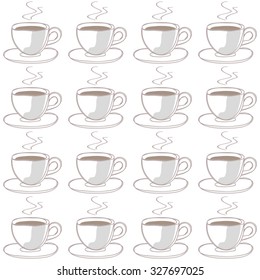 pattern of cups with hot drink