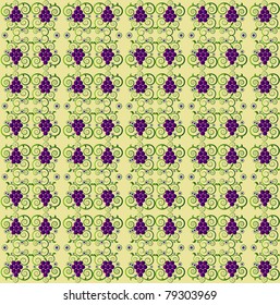pattern with curl and grape seamless texture