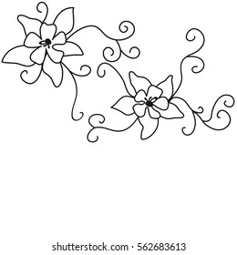 Pattern from curls and flowers