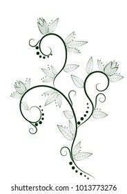 pattern with curls and leaves