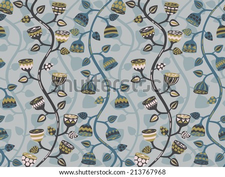 pattern with curly floral