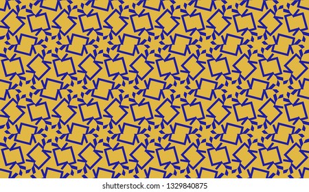 Pattern with curved line. Triangles style. Vector illustration. Orange blue color For you home interior wallpaper, fashion print. Seamless.