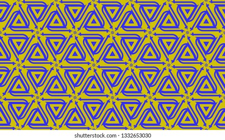 Pattern with curved line. Triangles style. Vector illustration. For you home interior wallpaper, fashion print