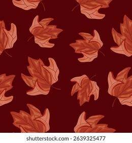 pattern of a curved maple leaf in the colors of the Canadian flag on a red background, for Canada Day or autumn design