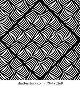 Pattern of curved and square and black and white color