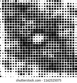 The pattern of the curves of scattered squares on white background