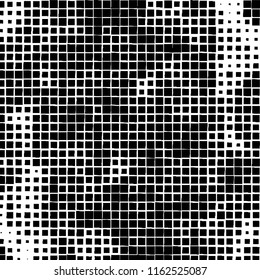 The pattern of the curves of scattered squares on white background