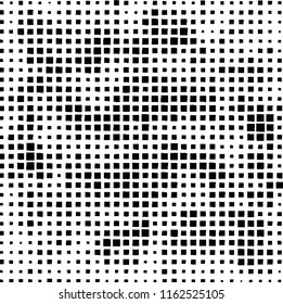 The pattern of the curves of scattered squares on white background