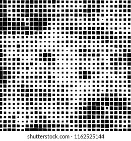The pattern of the curves of scattered squares on white background
