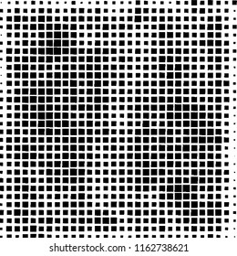 The pattern of the curves of scattered squares on white background