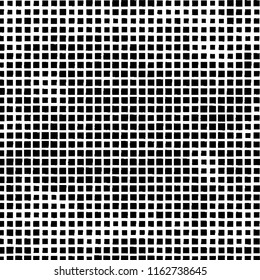 The pattern of the curves of scattered squares on white background
