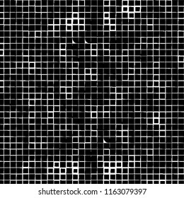 The pattern of the curves of scattered squares on white background