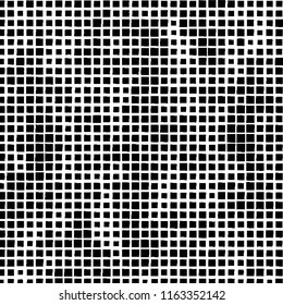 The pattern of the curves of scattered squares on white background