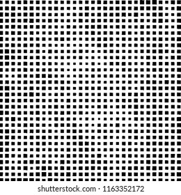 The pattern of the curves of scattered squares on white background