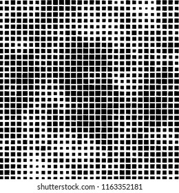 The pattern of the curves of scattered squares on white background